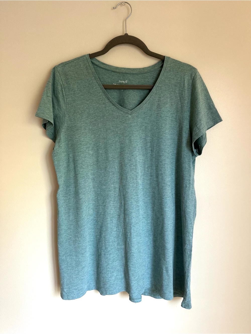 Pure Jill Pima Elliptical Tee Pima Cotton Women’s Heathered Green Medium